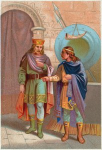 Childeric I, Merovingian King, Expulsed by the Franks, France, c.1900 (print) by French School
