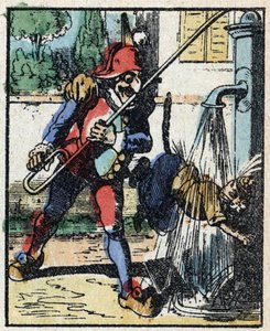 History of Dr. Pulcinella. Wood engraving of Imaging Pellerin - Epinal, late 19th century by French School
