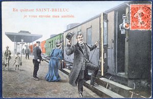 Holiday postcard from Saint-Brieuc, c.1910 by French School