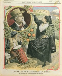 Homage to Frederic Mistral on the fiftieth anniversary of the publication of Mireille, illustration from Le Petit Journal, 30th May 1909 by French School