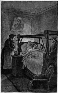 Honore de Balzac (1799-1850), a French writer, on his deathbed in 1850 by French School