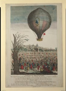 Hot-Air Balloon Experiment by the Montgolfier Brothers and Francois Pilatre de Rozier at Lyon, 19th January 1784