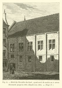 Hotel du Chevalier du Guet, having served as the town hall of the 4th arrondissement until 1860, demolished around 1864 by French School