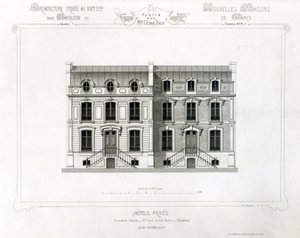 Hotels Prives, 10 & 12 Rue Balzac, Paris, from Architecture Privee au C19th by French School