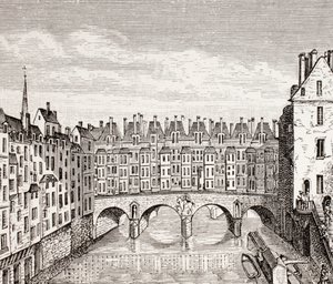 Houses on the Saint-Michel Bridge, Paris
