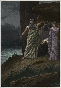 Human sacrifice by the druid after Alphonse de Neuville - Druids offering human sacrifices - engraving from L