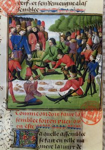 Hunting Lunch, from the Livre de la Chasse by Gaston Phebus de Foix (1331-91) by French School