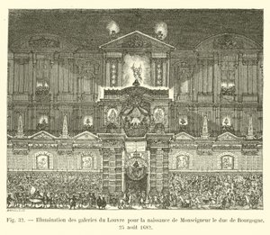 Illumination of the Louvre galleries for the birth of Monseigneur the Duke of Burgundy, August 25, 1682 by French School