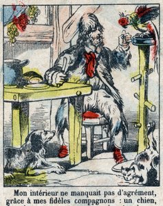 Illustration for the Book of Daniel Defoe “Robinson Crusoe”. Epinal imaging from the end of the 19th century. by French School