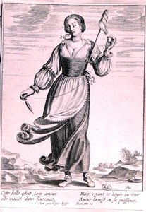 Illustration depicting a shepherdess