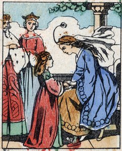 Illustration for Riquet a la houppe, tale by Charles Perrault (1628-1703), French writer. Wood engraving of Imaging Pellerin - Epinal, sd. Late 19th century.