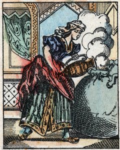Illustration for the Tales of the Thousand and One Nights. Ali-Baba. Wood engraving from Imaging Pellerin - Epinal, late 19th century.