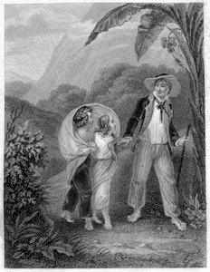Illustration of Paul and Virginia. Novel by Henri Bernardin de Saint Pierre, French writer (1737-1814) by French School
