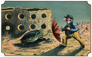 Illustration of the book "Voyage dans la lune avant 1900" by A. de Ville-d