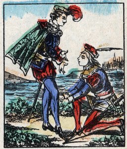 Illustration of the tale “The Adventures of Grand Flandrin”. Wood engraving from Imaging Pellerin - Epinal, late 19th century. by French School