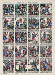 Images of Epinal from Pellerin House - Circa 1913 - Illustration for the Tales of the Thousand and One Nights. Story of Ali Baba and 40 Thieves by French School