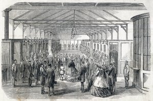 Impress Eugenie and Imperial Prince visit the Bank of France, 23 June 1866 - engraving in Le MONDE Illustrous DU 07/07/1866 by French School