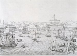 Inauguration of the Basin de la Villette, Paris May 1821 by French School