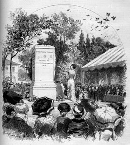 Inauguration of the monument dedicated to the painter Jean Baptiste Camille Corot (1796-1875) in Ville d