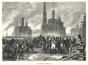 Fire of Moscow by French School