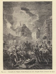 Fire at the Opera, Palais-Royal, in 1781 by French School