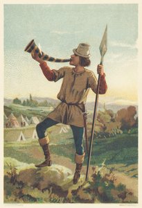 Infantry trumpet in the 14th century by French School