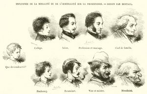 Influence of Morality or Immorality on Physiognomy (engraving) by French School