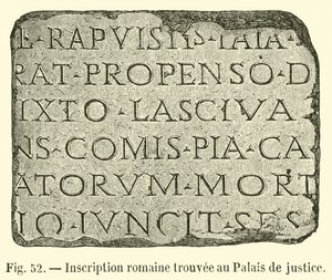 Roman inscription found at the Palace of Justice by French School