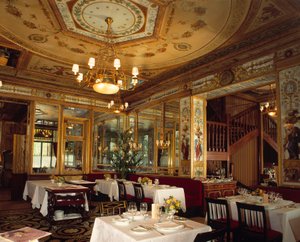 Inside view of the restaurant Le Grand Vefour in the gardens of the Palais Royal, 18th century by French School