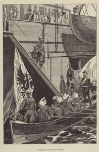 Inspection on Board an Armored Ship by French School