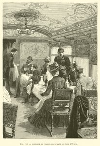 Interior of the Dining Car of the Orient Express by French School