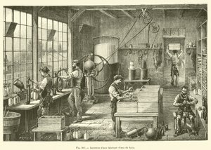 Interior of a Seltzer Water Factory (engraving) by French School
