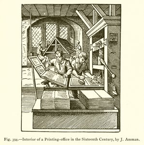 Interior of a Printing Office in the Sixteenth Century