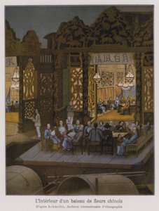Interior of a Flower Boat, a Chinese Pleasure Boat