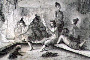 Interior of an Eskimo Hut in the 1860s by French School