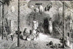 Interior of an Indian Hut in the 1860s