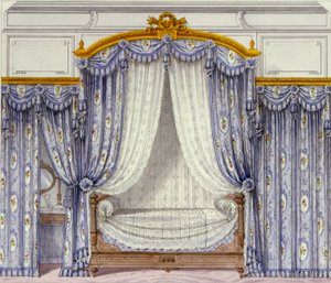 Interior showing furniture from a French periodical, 1850s by French School