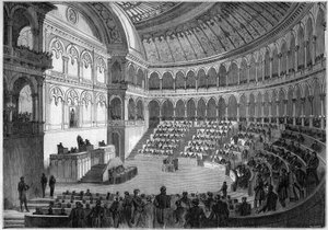 Internal view of the Italian Parliament, Turin