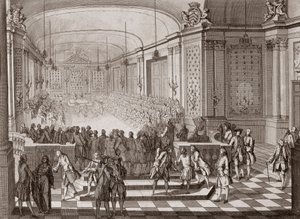 Internal view of the Jacobins Hall, in Nantes, during the holding of the United States of Brittany in 1764 by French School