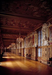 Internal View of the Gallery Francois I in Fontainebleau by French School