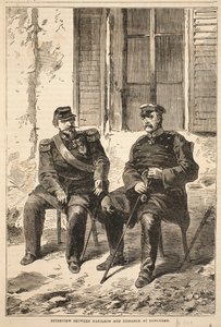 Interview between Napoleon and Bismarck at Doncherry, illustration from Cassells History of the War between France and Germany, 1870-1871