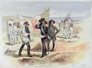 Italian troops occupying Massaoua, Eritrea in 1885
