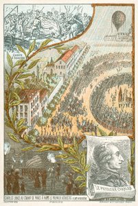 Jacques Charles Launching the First Hydrogen Balloon from the Champ de Mars, Paris, 27 August by French School