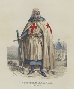 Jacques de Molay, Last Grand Master of the Knights Templar, 14th Century by French School