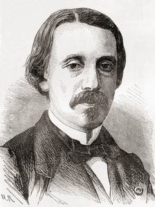Jean Bernard Léon Foucault, from Les Merveilles de la Science, published c.1870 (engraving)