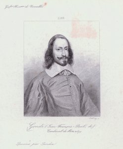 Jean Francois Paul de Gondi, Cardinal de Retz, French Clergyman and Agitator in the Fronde Civil War (engraving) by French School
