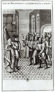 Jean de Bretagne (1293-1345) Count of Montfort, and his wife being welcomed in Nantes by French School