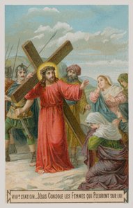 Jesus consoles the women who are weeping for him (The eighth Station of the Cross) by French School