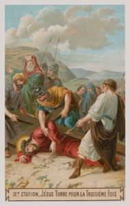 Jesus falls for the third time (The ninth Station of the Cross) by French School