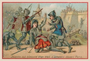 Joan of Arc wounded by a crossbow bolt before Paris